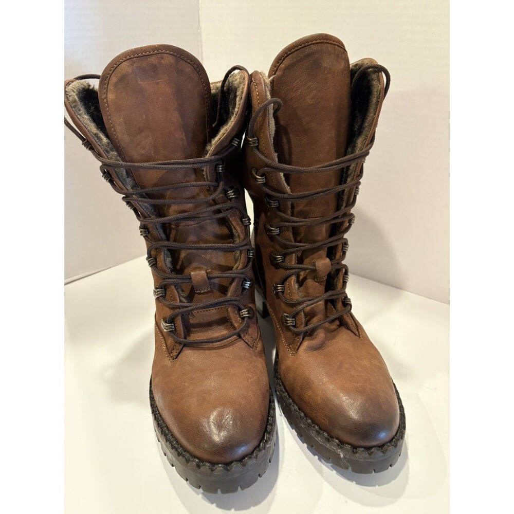 Vintage Foundry Co Womens Milan Fur Lined Leather Boot Sz 8.5 Vintage Inspired